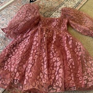LONG SLEEVE MINI PINK DRESS